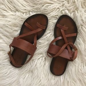 Brown leather sandals
